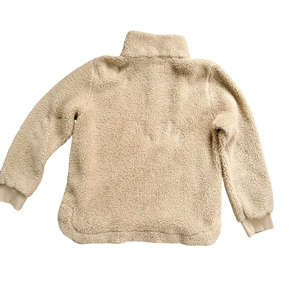 Calvin Klein Cozy Tan Teddy Quarter Zip Jacket - Picture 4 of 9